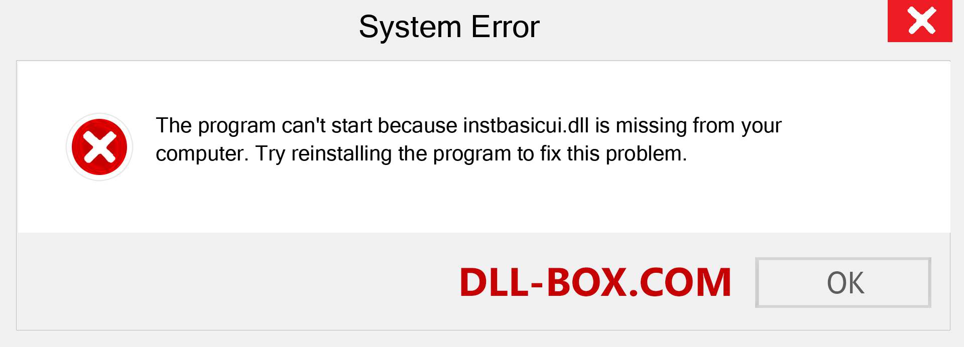  instbasicui.dll file is missing?. Download for Windows 7, 8, 10 - Fix  instbasicui dll Missing Error on Windows, photos, images